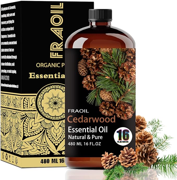 Cedarwood Essential Oil, Cedarwood Oil 16 Fl Oz 480ML for Diffuser Humidifier Yoga Cleaning DIY Candle Soap Making Essential Oils