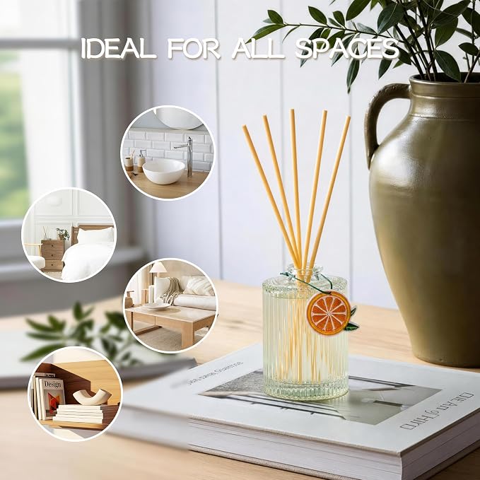 COCORRÍNA Reed Diffuser, Sage & Citrus Scent Oil Diffuser, 6.09 fl oz, 8 Reeds, Long-Lasting Home Fragrance, Bathroom Bedroom Shelf Decor & Gifts