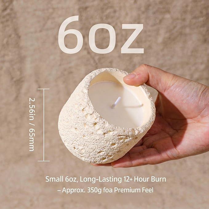 Viyffo 6oz Citronella Candle Outdoor, Small Citronella Candle Indoor, Candles for Home Scented, Non Toxic Soy, Ivory White Ceramic Jar for Patio, Backyard Décor & Camping Gift (12+ Hours Burn)