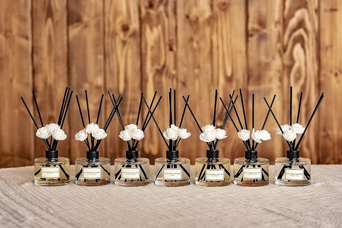 CULTURE & NATURE Reed Diffuser Set 6.7oz (200ml) Mango Mandarin Scented Diffuser with Sticks Home Fragrance Reed Diffuser for Bathroom Shelf Decor