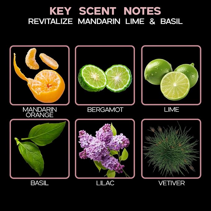 Reed Diffuser Set, Mandarin Lime & Basil Scented Oil Diffuser with Sticks, Home Fragrance Accessories for Bathroom Shelf Decor, Aroma Diffusers for Home or Office Desk, USA Made
