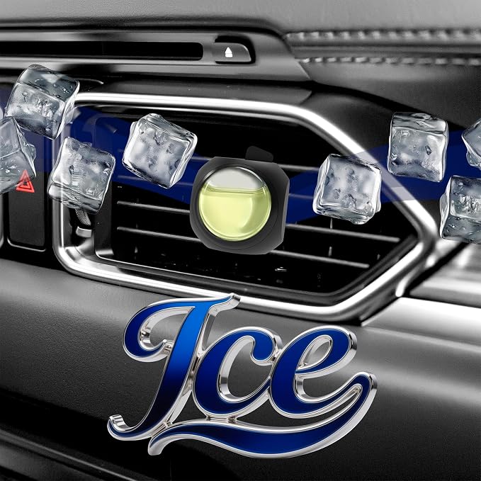 Car Air Freshener Vent Clips, 8 Pack, Provides Long-Lasting Scent, Up to 240 Days, Odor Eliminator (Ice Scent)