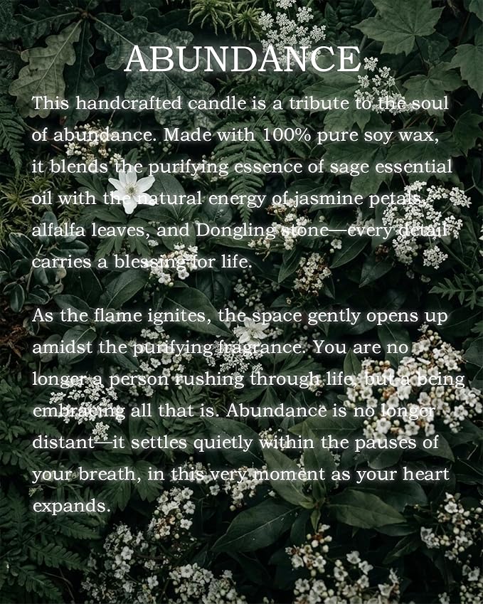 Natural Crystal Candle,Abundance, Crystal Ritual, Spiritual, Money Prosperity, Candle Spell.(Abundance)