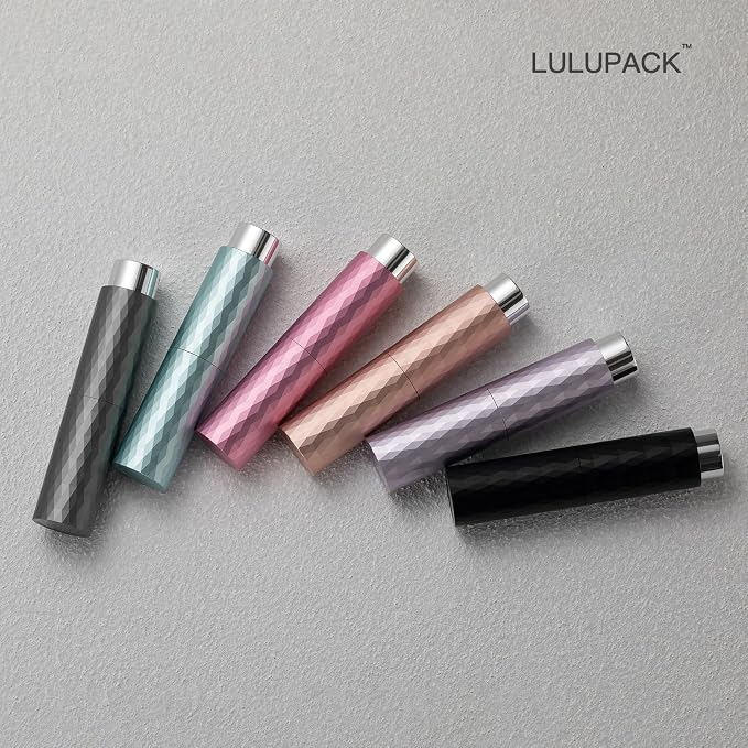 Lulupack Travel Perfume Bottle Refillable - Cologne Spray Atomizer Mini - Small Travel Size Empty Sprayer for Refill Sample Container - Portable Fragrance Decant Dispenser for Women Men 8ml 6PCS Matte