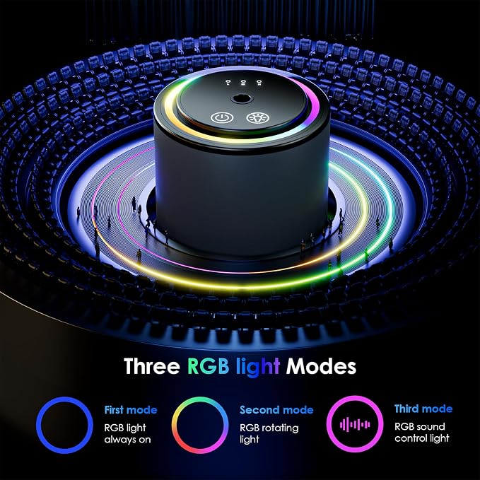 Car Air Freshener Diffuser,Smart Car Air Freshener 150ml Capacity for 6 Months,RGB Music Syncing Light,Auto On/Off,Suitable for Cars,Offices (Angel)