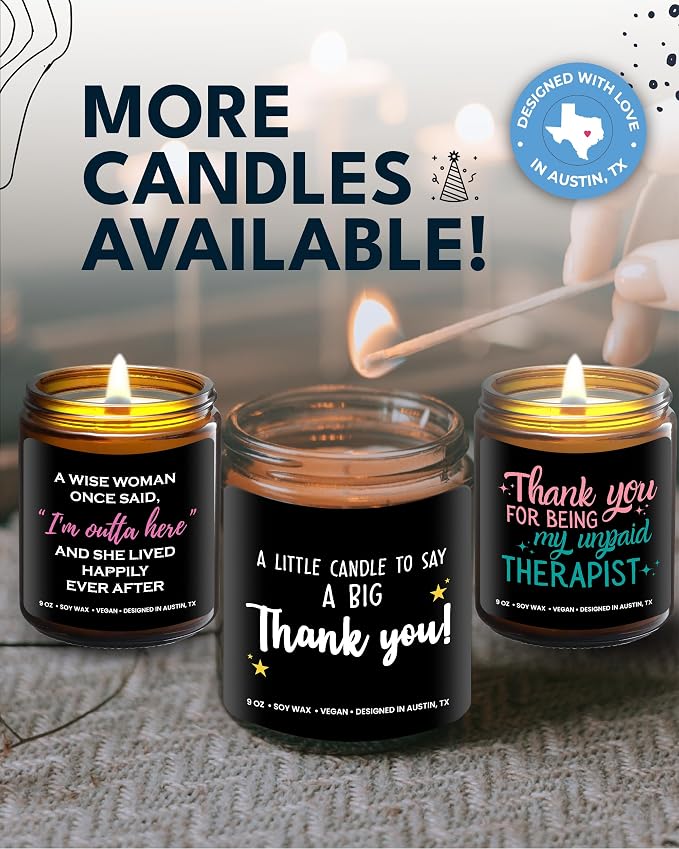 Thank You Candle, Gratitude Gifts for Women & Men, Unique Appreciation Gifts for Her, Thoughtful Presents for Coworkers and Friends, Best for Thanksgiving, Christmas, Special Occasions, Gift Ready