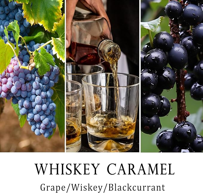 MILIVIXAY Candle for Men Whiskey Caramel Scented Classic 9oz Jar Single Wick Candle, Soy Wax Candles for Consistent Burn, Over 50 Hours of Burn Time, Ideal for Creating Relaxing & Holiday Gifting.