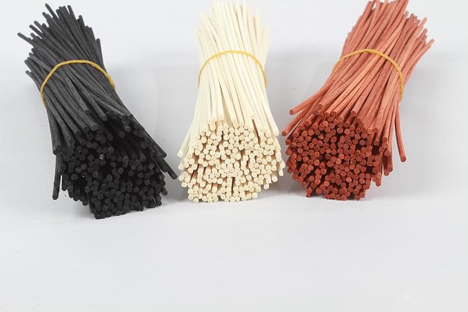 120PCS Reed Diffuser Sticks 7.5in/19CM Replacements Sticks for Home,SPA (Black and Orange and Natural)