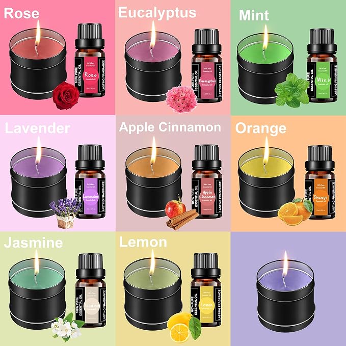 Complete Candle Making Kit With Wax Melter, Candle Making Supplies, DIY Arts&Crafts Kits Gift For Adults,Beginners,Including Bees Wax,500w Electric Stove,Wicks,Rich Scents,Wick Clips,Pouring Pot Etc.