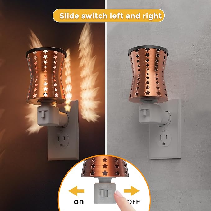 L LOHAS LED Wax Melt Warmer, Plug in Wax Warmer for Scented Wax, 360° Rotating Plug in Fragrance Night Light for Home Fragrance Bedroom Home Decor