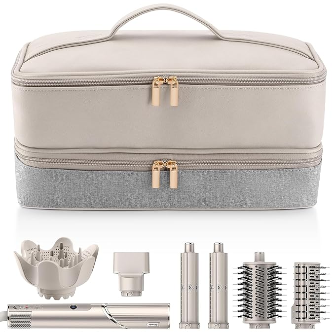 Travel Carrying Case for Shark Hair Dryer Flexstyle FlexFusion Airwrap Brush Double-Layer Hair Accessories Tools Storage Bag for Revlon Hairdryer Styler Organizer
