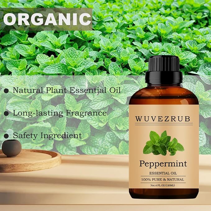 Peppermint Essential Oil, 120ML Pure and Natural for Aromatherapy Diffuser - 4 Fl Oz