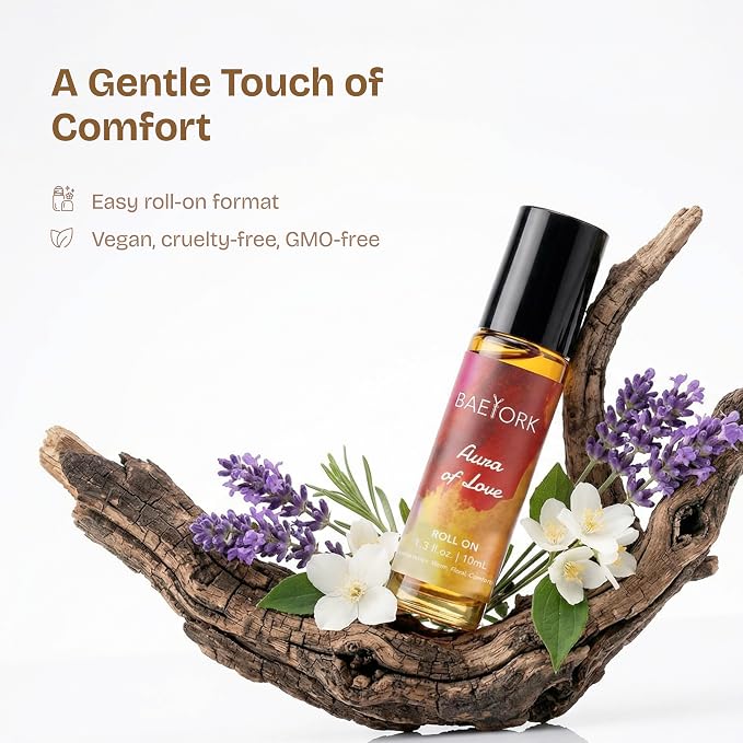 Aura of Love Roll-On Blend Essential Oils of Vanilla, Jasmine, Patchouli & Lavender Romantic & Warm Aromatherapy Fragrance, 10 ml (Pack of 1)