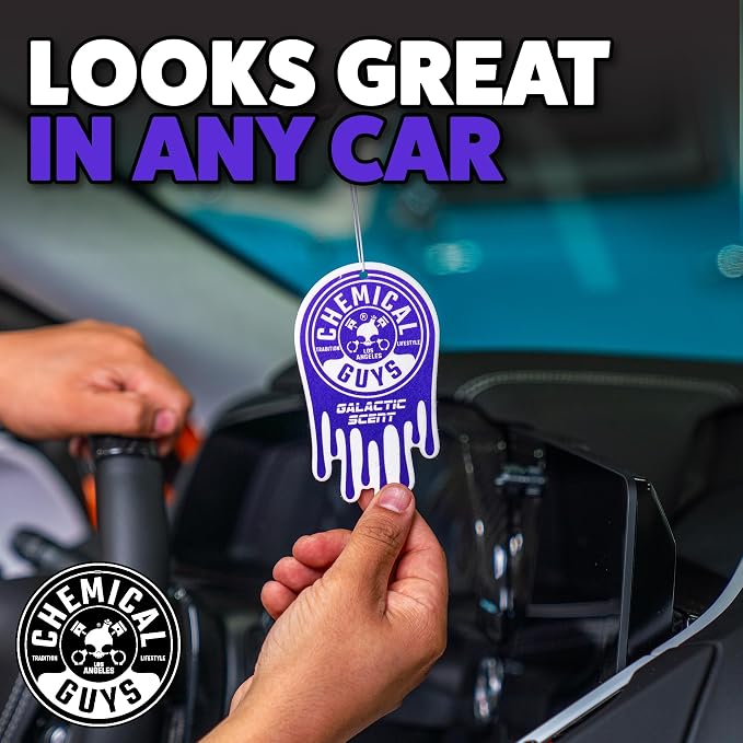 Chemical Guys Hanging Air Freshener, Galactic Scent 12 Pack, Great for Cars, Trucks, SUVs, RVs, Home, Garage, Workspace, Dorm Room & More (4 x 3 Packs) - AIR42304