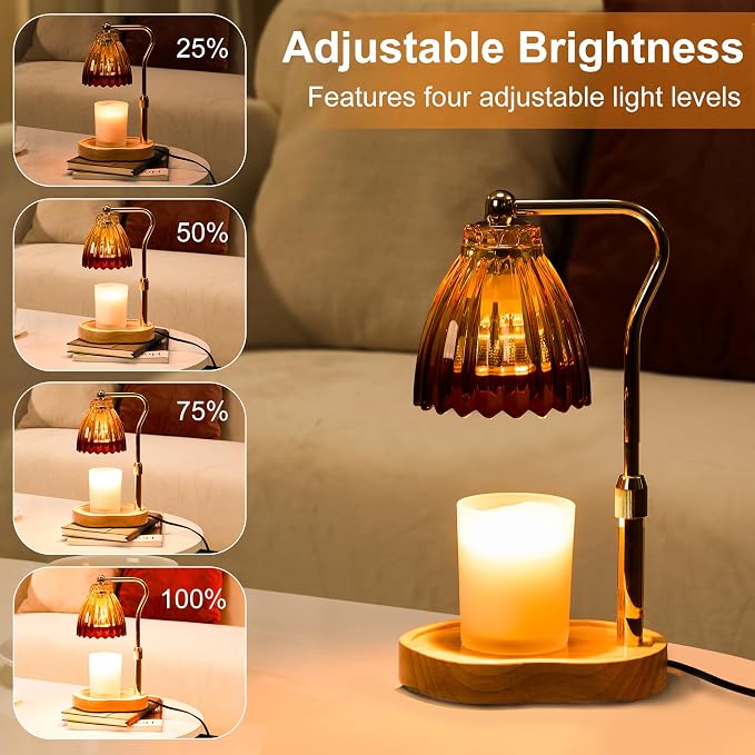 Candle Warmer Lamp with Timer Dimmable, Lamp Candle Warmer for Jar Candles，Birthday Gifts for Women Mom, House Warming Gifts Vintage Home Decor，Wax Warmer Lamp for Father's Day