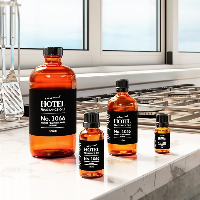 AirScent Hotel Diffuser Oil No. 1066 - Peonies Cashmere Jasmine - 120 mL | Premium Hotel Fragrance Oil for Ultrasonic and Waterless Diffusers and Crafting - 4 fl oz Glass Dropper Bottle