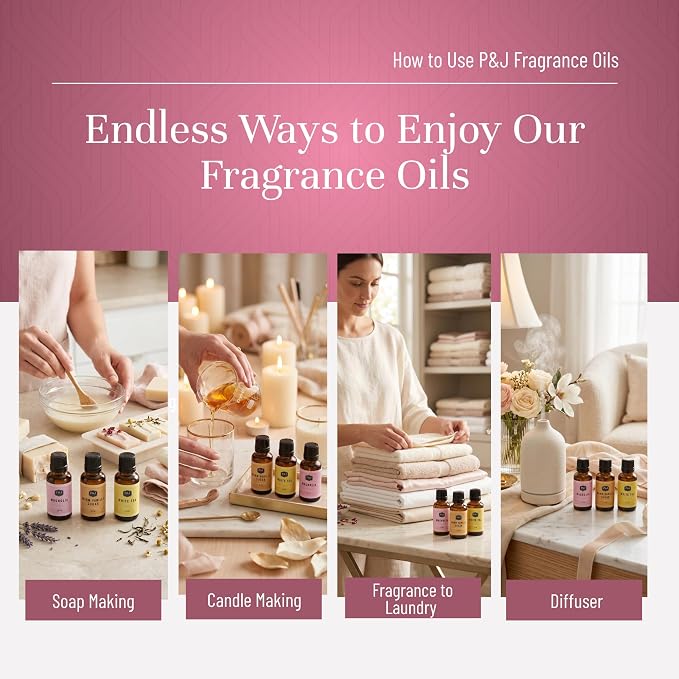 P&J Trading Her Trio Set of 3 - Warm Vanilla Sugar, White Tea & Magnolia - Premium Concentrated Trio Set for Candle, Diffusers, Soap Making, Car Freshies & DIY Crafts - USA Made, 30 ML
