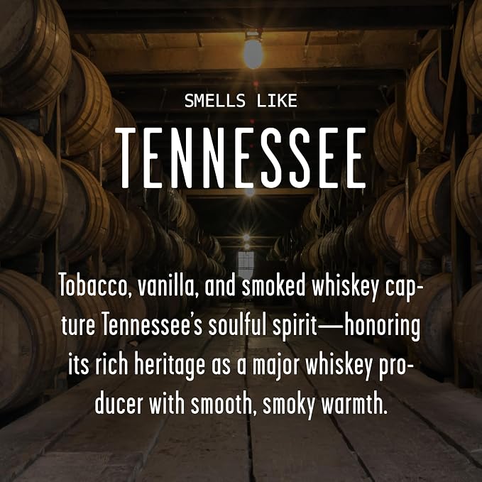 Tennessee Gifts, Tennessee Decor for Home - 'There's No Place Like Tennessee Candle, w/Vanilla & Smoked Whiskey I Tennessee Souvenirs I Tennessee State Gifts I 9oz Jar, 50Hr Burn, USA Made