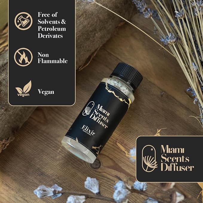 Elixir Bliss Essential Oil Refill Luxury Hotel Inspired - Long Lasting Aroma for Home & Commercial Diffuser - 120 ml Fresh Blend of Vanilla and Amber, Scent for Office Spa Wellness Aromatherapy.
