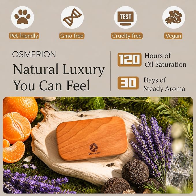 Car Air Freshener - Wood Air Freshener for Visor Clip - Long Lasting Car Odor Eliminator - Vehicle Scent Diffuser - (Tangerine - Lavender - Juniper Noir - Silver Spring, CLIP INCLUDED)