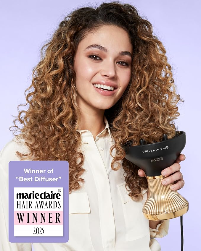 Bellissima Diffon Supreme Diffuser & Curly Hair Dryer - XL Diffuser for Long Waves, Curls, Coils - Cool Button - Anti-Frizz Technology