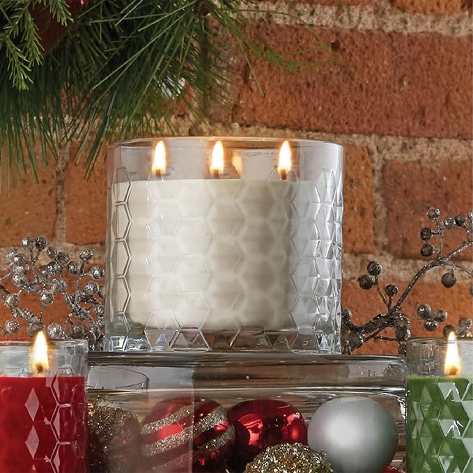 Root Candles Scented Candles Honeycomb Glass Premium Handcrafted Beeswax Blend 3-Wick Candle, 12-Ounce, French Vanilla