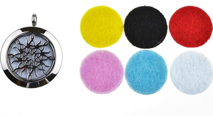 Infinity Flame Knot Essential Oil Diffuser Necklace, Stainless Steel Locket Pendant with 24 inch Chain, 12 Color Refill Pads, Customizable Color Changing Perfume Jewelry Aromatherapy