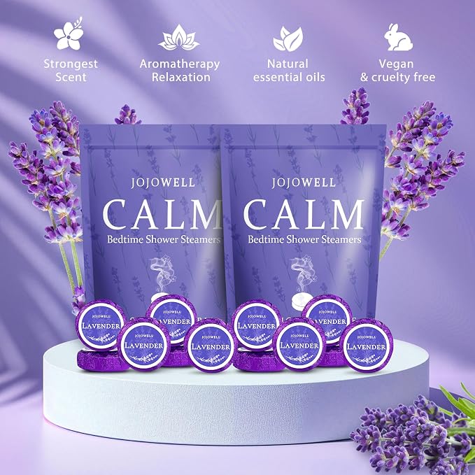 Lavender Shower Steamers Aromatherapy with Essential Oil - 12 Pack Birthday Gifts for Women Mom, Mothers Day Gifts for Mom Wife Grandma from Daughter, Home Spa Relaxation Self Care