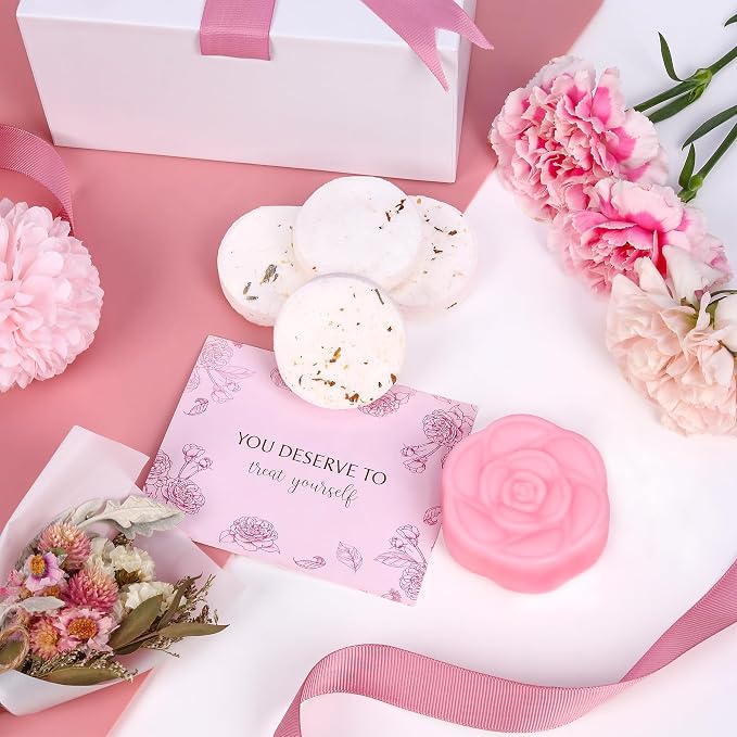 EXTALOW Spa Gifts for Women Bath and Body Gift Baskets Mothers Day Gift Rose Home Spa Set Self Care Gifts for Mom Sister Her Wife Birthday Gifts for Women Spa Kit Care Package Thank You Gift