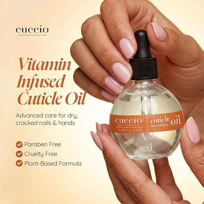 Cuccio Naturale Vanilla Bean & Sugar Revitalizing Cuticle Oil, Lightweight Fast-Absorbing Hydrating Nail & Cuticle Conditioner, Cold-Pressed Oils + Vitamin E, 2.30 Fl Oz