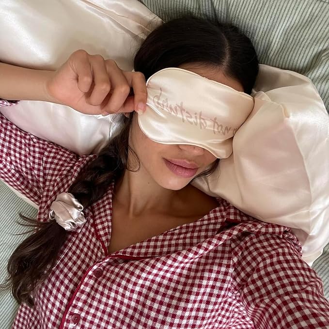 Holler And Glow Bedtime Basics Accessories Mother's Day Set, Limited Edition, Sleep Eye Mask, Silk Scrunchie, Hair Growth Scalp Massager, Satin Pillowcase, Beauty Sleep For Women, 4 Piece Gift Set