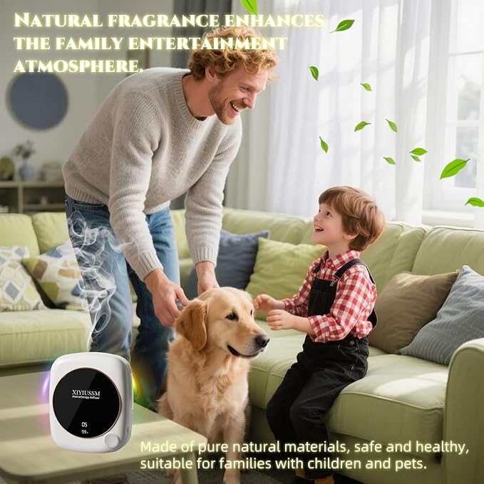 Waterless Essential Oil Diffuser for Home Office Travel Ultrasonic Aromatherapy Small Cordless Diffuser with 7 Mist Modes for Bedroom Bathroom Hotel Car Portable Air Freshener & Scent Machine