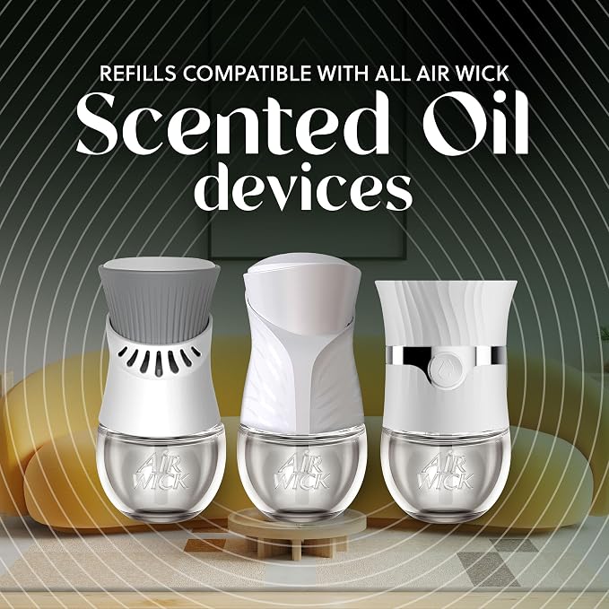 Air Wick Vibrant Plug-In Scented Oil Refills, 5 Count, Pink Watermelon & Mimosa, Air Freshener, Essential Oils