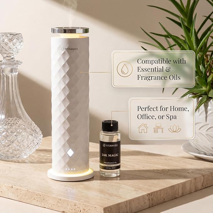 Cordless Scent Diffusers for Home - USB Rechargeable, Waterless Essential Oil Nebulizer for Home, Office, Car - Covers 1,100 Sq. Ft. - Ideal for Bedroom, Bathroom, Room and Car.