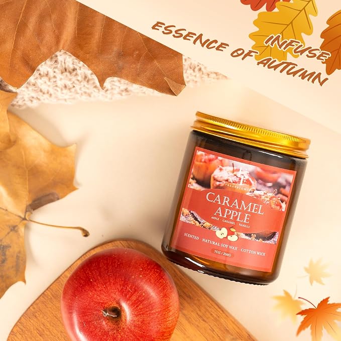 Fall Candles Set, 8 Pack Candles for Home Scented Natural Soy Wax, Autumn Gifts Set for Women Men, Fall Fragrance of Pumpkin/Cinnamon/Vanilla Cupcake/Apple