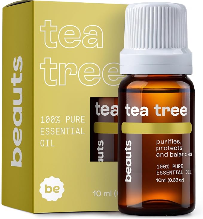 Beauts Premium Tea Tree Oil – 100% Pure & Natural Tea Tree Essential Oil for Skin, Hair, Nails & Diffuser – Fresh, Clarifying & Purifying – Melaleuca Alternifolia – 10 mL (0.33 fl oz)