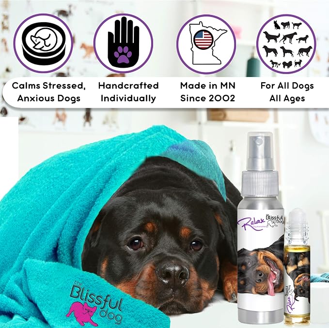 The Blissful Dog Rottweiler Relax Roll-ON Aromatherapy for Dogs - Anxiety Relief for Dogs
