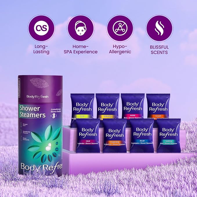 Shower Steamers Aromatherapy 8 Pack - Shower Bombs with Natural Essential Oils, Gifts for Women Mom Wife Men, Birthday Gifts for Women,Self Care, Relaxation, Home Spa, Travel Essentials
