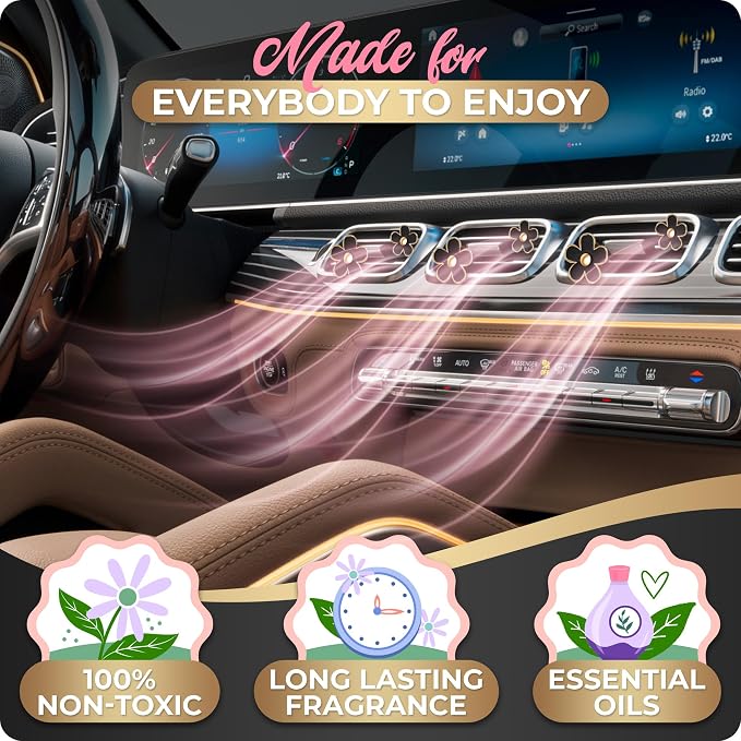 6 Pieces Daisy Car Decoration Flower Air Vent Clip Air Conditioning Outlet Clip Car Air Freshener Clip Car Interior Decor Charm Colorful Interior Accessories for Girls Women