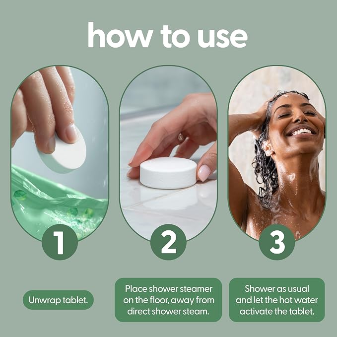 Eucalyptus Aromatherapy Shower Steamers – Supports Sinus Relief, Relaxation, Sleep, and Post-Workout Recovery – 14 Individually Wrapped Essential Oil Tablets by M3