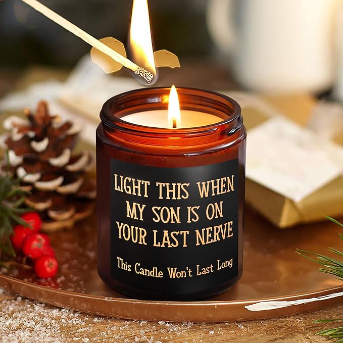 Daughter in Law Candles - Funny Bridal Shower Wedding Mothers Day Birthday Gift for Daughter in Law, Sons Girlfriend - Cute Relax Gifts for Women - Sea Salt Jasmine Spa Summer Scented Candle