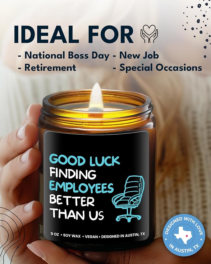 Funny Boss Men Candle, Boss Gifts for Men, Best Supervisor Presents, National Bosses Day Presents, Unique Gift for Manager, Ideal Birthday Present, Christmas, Gift-Ready