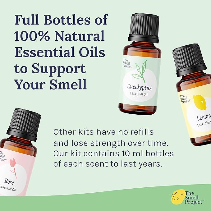 Smell Training Kit - Olfactory Training Kit with 10ml Real Essential Oils - Smell Therapy for Smell Loss