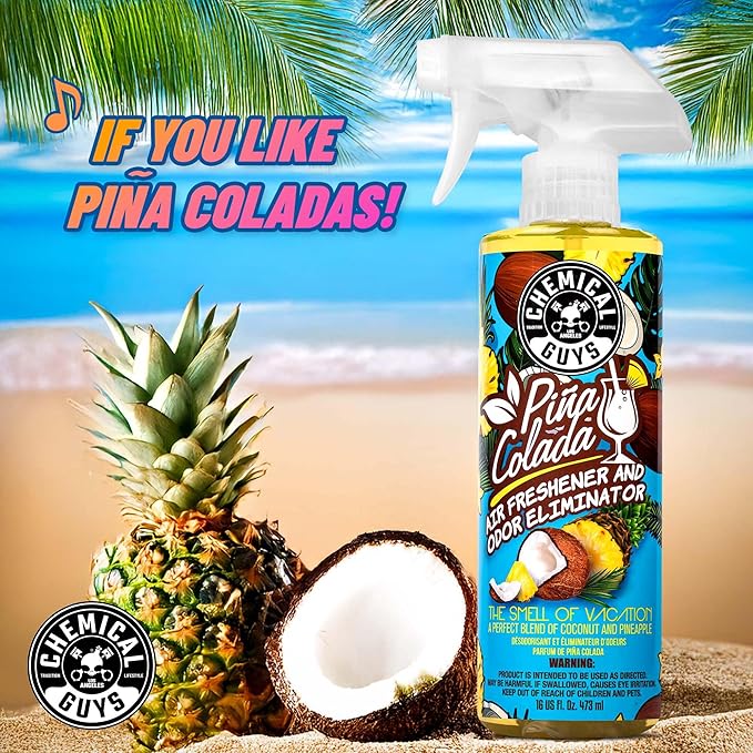 Chemical Guys AIR22904 Premium Air Freshener & Odor Eliminator (4 Oz, Piña Colada Scent)