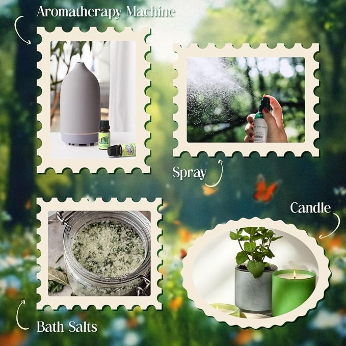 Soulorigin Spring Fragrance Oils Set, Essential Oil Gift Set for Diffuser, Spring Scent Diffuser Oil, Diffuser Scents Oil for Home,Freesia,Breeze,Fresh Green Willow,Fresh Cut Grass,Jasmine, After Rain