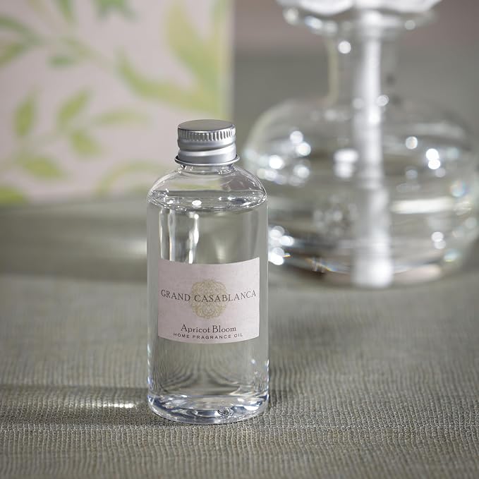 Zodax Grand Casablanca Porcelain Oil Diffuser Refills - Scented Oil for Aromatherapy Diffusers - Ideal for The Office, Living Room, Bathroom, and Home - Apricot Bloom Scent - 1.69 Oz. - Set of 2