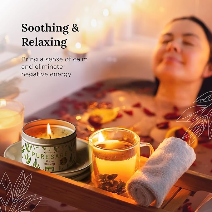 Magnificent 101 Long-Lasting Pure Sage Smudge Candle | 6 Oz - 35-Hour Burn | Essential Oils, 100% Natural Ingredients | Smoke Free, Petroleum Free Candle to Cleanse Your Home
