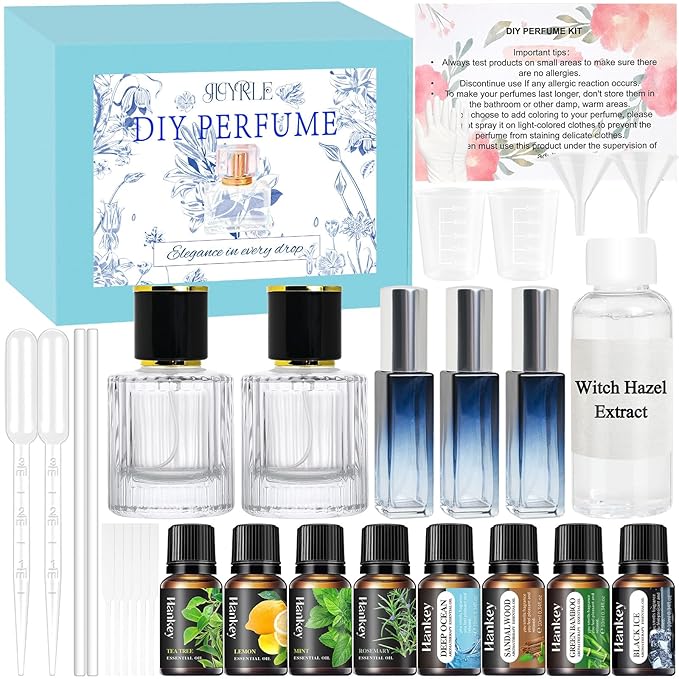 JUYRLE Perfume Making Kit- DIY Cologne Making Kit for Men, Make Your Own Scent with Essential Oil, Spray Bottle, Men's Cologne, Perfume Making Kit for Adults, Scent Set Gifts for Women Boyfriend