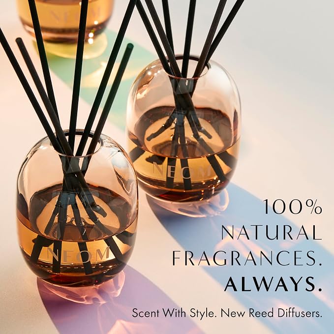 NEOM Feel Refreshed Reed Diffuser, 100ml | Sicilian Lemon & Basil I Pure Essential Oils I 100% Natural Fragrances I Lasts 12 Weeks I Refillable and Reusable