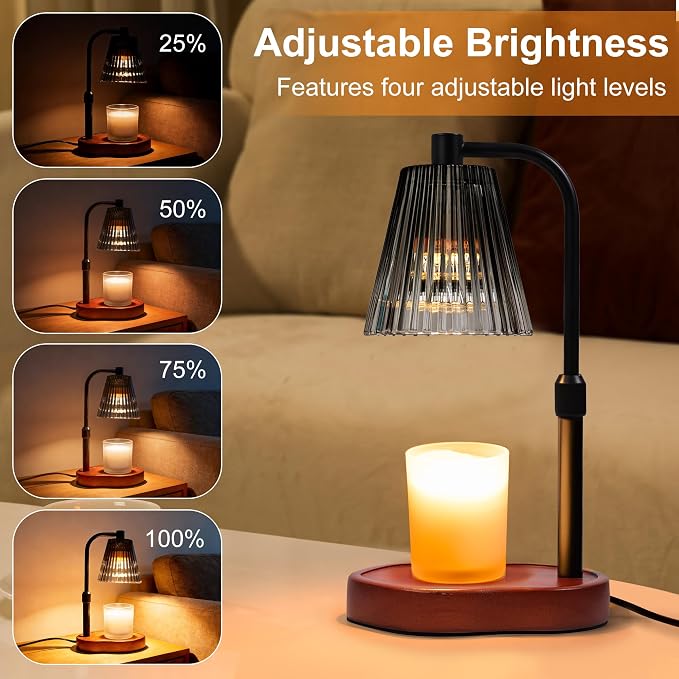 Candle Warmer Lamp with Timer for Father's Day, Birthday Gifts for Women Mom, Height Adjustable for Jar Candles, House Warming Gifts & Office Dorm Vintage Room Home Decor, Wax Warmer Lamp